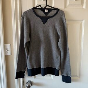 Club Monaco Men's Grey Blue Long Sleeve Waffle Sweater Size Medium